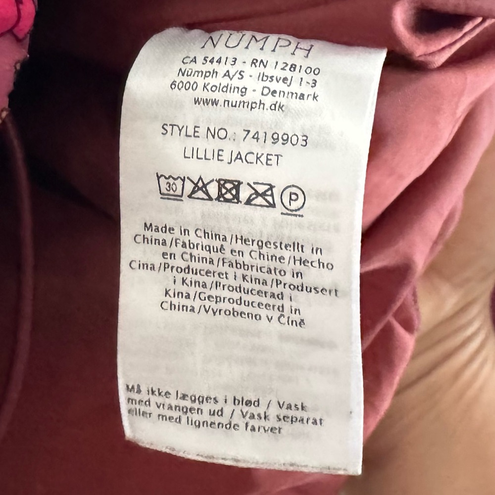 Anthropologie Numph Lillie Puffer Jacket XL Pink Floral Quilted - Picture 13 of 15